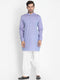VASTRAMAY Men's Blue Cotton Blend Kurta and Patiala Set