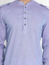VASTRAMAY Men's Blue Cotton Blend Kurta and Patiala Set