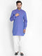 Vastramay Men's Purple Cotton Blend Kurta and Patiala Set