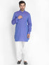 Vastramay Men's Purple Cotton Blend Kurta and Patiala Set