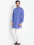 Vastramay Men's Purple Cotton Blend Kurta and Patiala Set