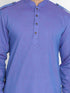 Vastramay Men's Purple Cotton Blend Kurta and Patiala Set