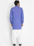 Vastramay Men's Purple Cotton Blend Kurta and Patiala Set