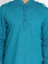 VASTRAMAY Men's Dark Green Cotton Blend Kurta and Patiala Set