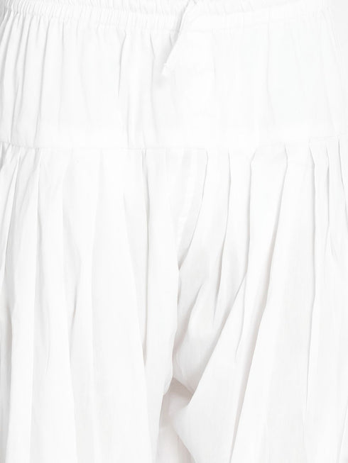 VASTRAMAY Men's Dark Green Cotton Blend Kurta and Patiala Set