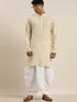 Vastramay Men's Beige Pure Cotton Kurta with Dhoti Pant Set