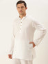 Vastramay Men's White Cotton Kurta