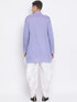 Vastramay Men's Blue Cotton Blend Kurta and Dhoti Set