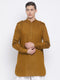 Vastramay Men's Coffee Brown Cotton Blend Kurta
