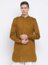 Vastramay Men's Coffee Brown Cotton Blend Kurta