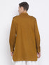 Vastramay Men's Coffee Brown Cotton Blend Kurta