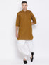 Vastramay Men's Coffee Brown Cotton Blend Kurta
