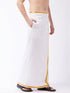 Vastramay Men's White And Gold Dhoti/Mundu/Vesty