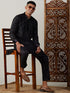 Vastramay Men's Black Cotton Slim Fit Pant