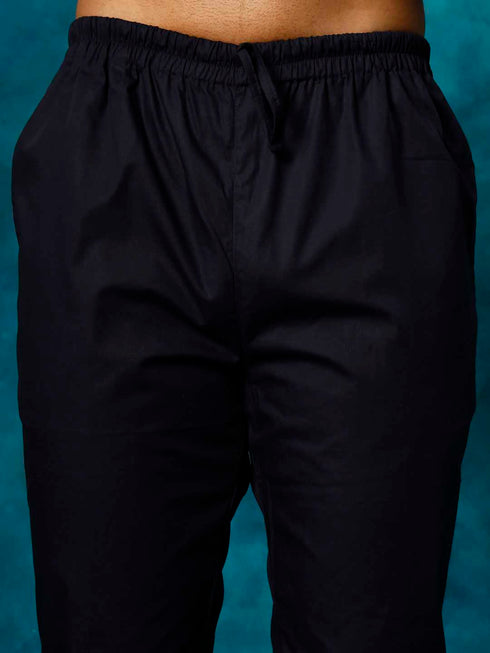Vastramay Men's Navy Blue Cotton Pant Style Pyjama
