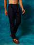 Vastramay Men's Navy Blue Cotton Pant Style Pyjama