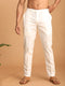 Vastramay Men's Cream Cotton Pant Style Pyjama