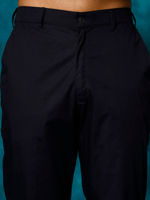 Vastramay Men's Navy Blue Cotton Pant Style Pyjama