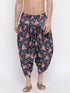 Vastramay Men's Dark Blue Printed Dhoti Pant