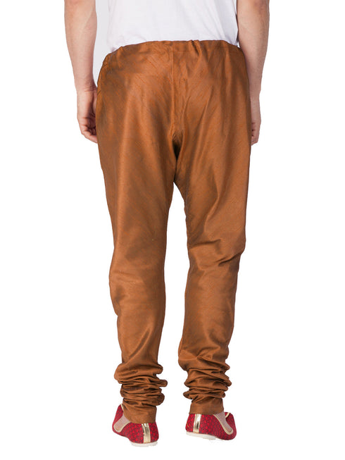 Vastramay Men's Coffee Cotton Silk Blend Pyjama