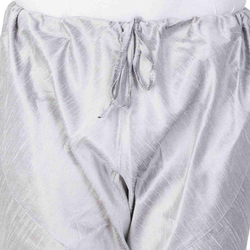 Vastramay Men's Grey Cotton Silk Blend Pyjama