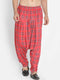 Vastramay Men's Red Cotton Lycra Harem Pant