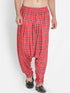 Vastramay Men's Red Cotton Lycra Harem Pant