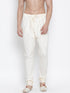 Vastramay Men's White Cotton Silk Blend Churidar