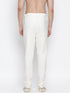 Vastramay Men's White Cotton Silk Blend Churidar
