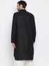 Vastramay Black Cotton Blend Baap Beta Pathani Kurta
