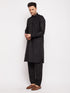 Vastramay Men's Black Pathani Suit Set