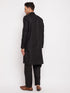 Vastramay Men's Black Pathani Suit Set