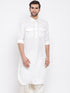 Vastramay Men's Cream Cotton Blend Pathani Style Kurta