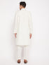 Vastramay Men's Cream Pathani Suit Set