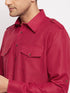 Vastramay Men's Maroon Pathani Suit Set