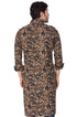 VASTRAMAY Men's Green camouflage Cotton Pathani Kurta