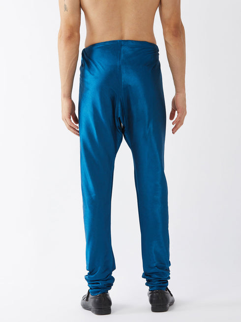Vastramay Men's Turquoise Silk Blend Pyjama