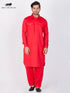 Vastramay Men's Red Pathani Suit Set