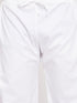 Vastramay Men's White Cotton Blend Pathani Kurta Set With Prayer Cap