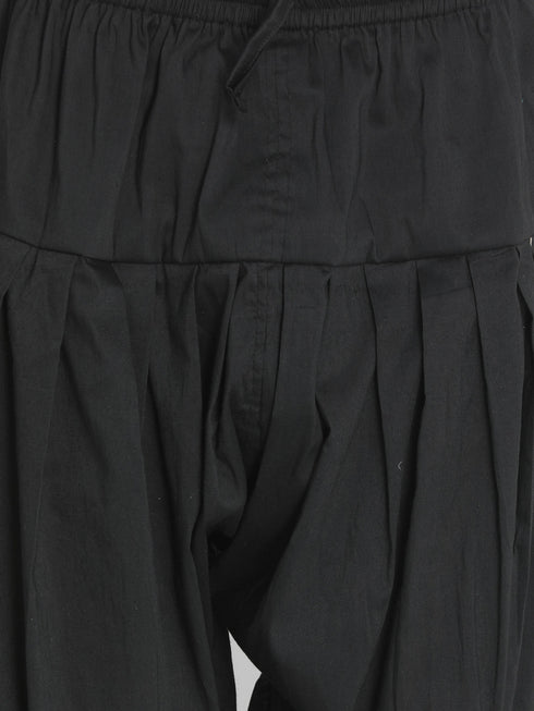 Vastramay Men's Black Cotton Blend Patiala Pyjama