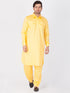 Vastramay Men's Yellow Cotton Pathani Suit Set