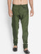 Vastramay Men's Green Cotton Blend Pyjama