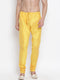Vastramay Men's Yellow Cotton Silk Blend Pyjama