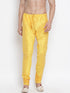 Vastramay Men's Yellow Cotton Silk Blend Pyjama