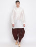 Vastramay Men's Wine Silk Blend Dhoti Pant