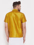 Vastramay Vastramay Men's Mustard Silk Blend Ethnic Shirt