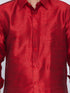Vastramay Men's Maroon Cotton Silk Blend Shirt with Dhoti