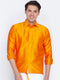 Vastramay Vastramay Men's Orange Silk Blend Ethnic Shirt