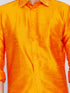 Vastramay Vastramay Men's Orange Silk Blend Ethnic Shirt