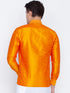 Vastramay Vastramay Men's Orange Silk Blend Ethnic Shirt